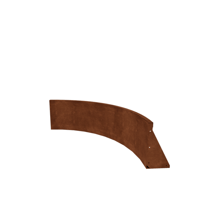 Corten-teräksinen tukimuuri - Sisäkaarre - 100 x 100 x 40 cm