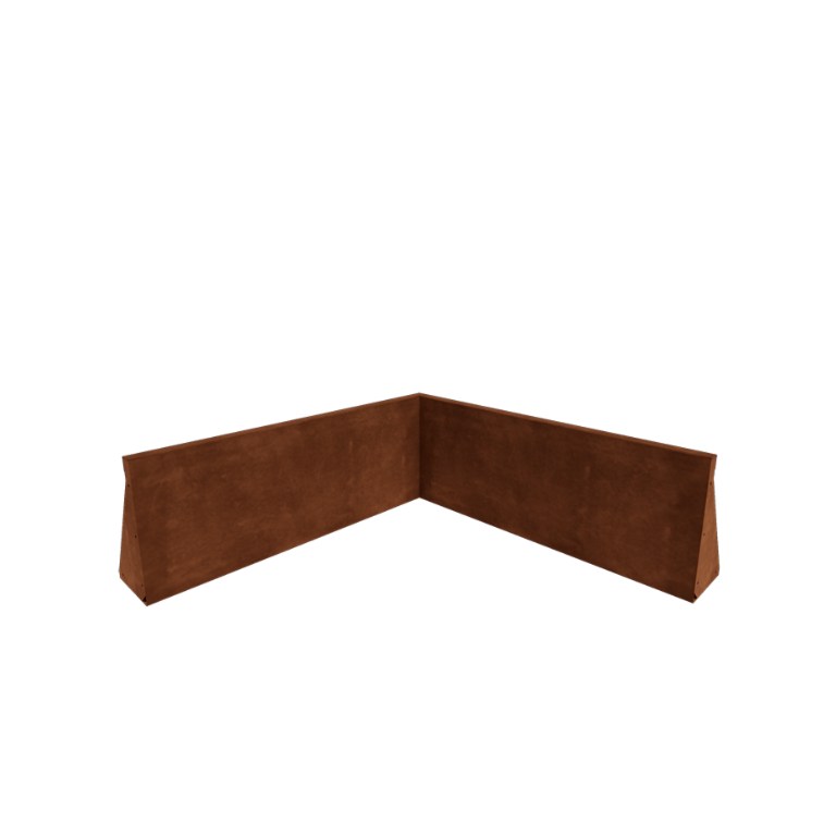 Corten-teräksinen tukimuuri - Sisäkulma - 100 x 100 x 40 cm