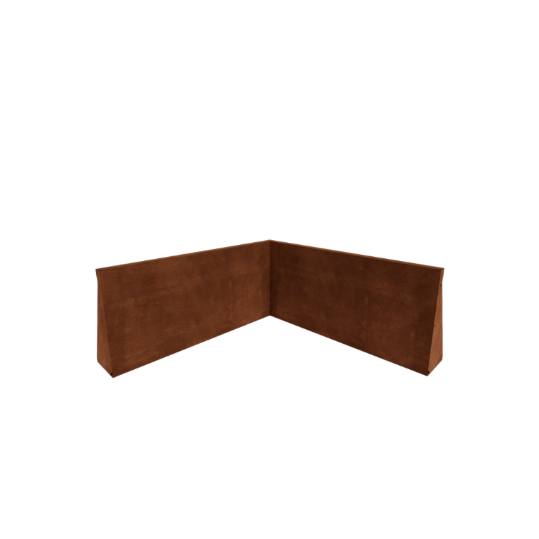 Corten-teräksinen tukimuuri - Sisäkulma - 100 x 100 x 50 cm
