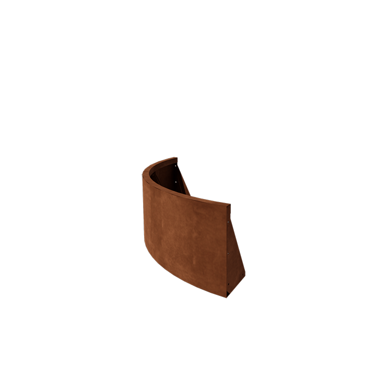 Corten-teräksinen tukimuuri - Ulkokaarre - 100 x 100 x 40 cm