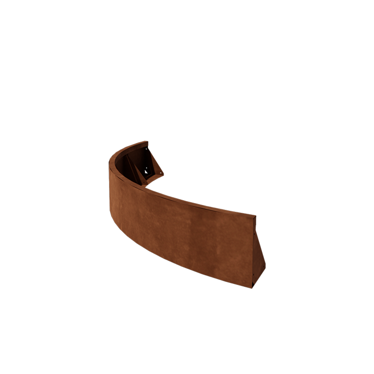 Corten-teräksinen tukimuuri ulkokaarre 150 x 150 cm (korkeus 30 cm)