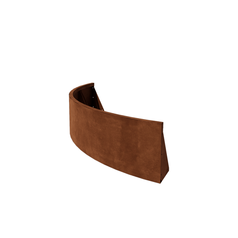 Corten-teräksinen tukimuuri - Ulkokaarre - 150 x 150 x 40 cm