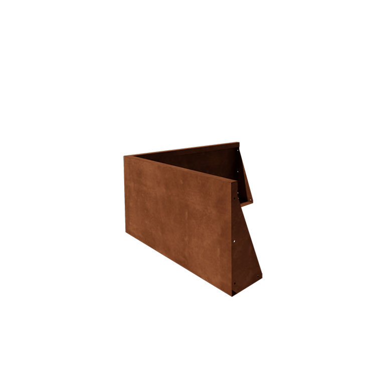 Corten-teräksinen tukimuuri - Ulkokulma - 100 x 100 x 50 cm