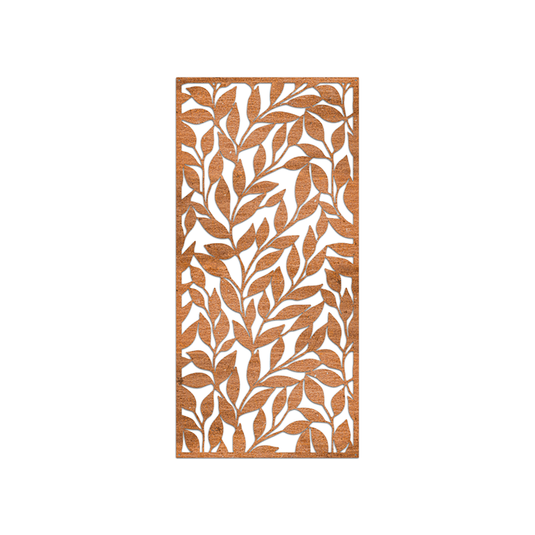 Corten-terästä seinäkoristeet Lehdet