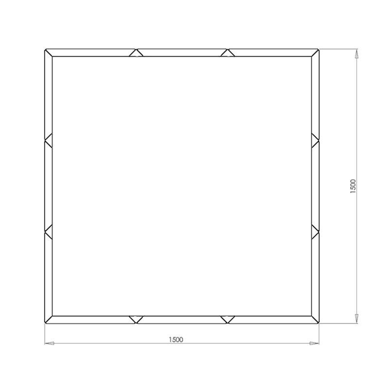 Jauhemaalipinnoitettu teräksinen istutuslaatikko Miami xxl 150 x 150 cm