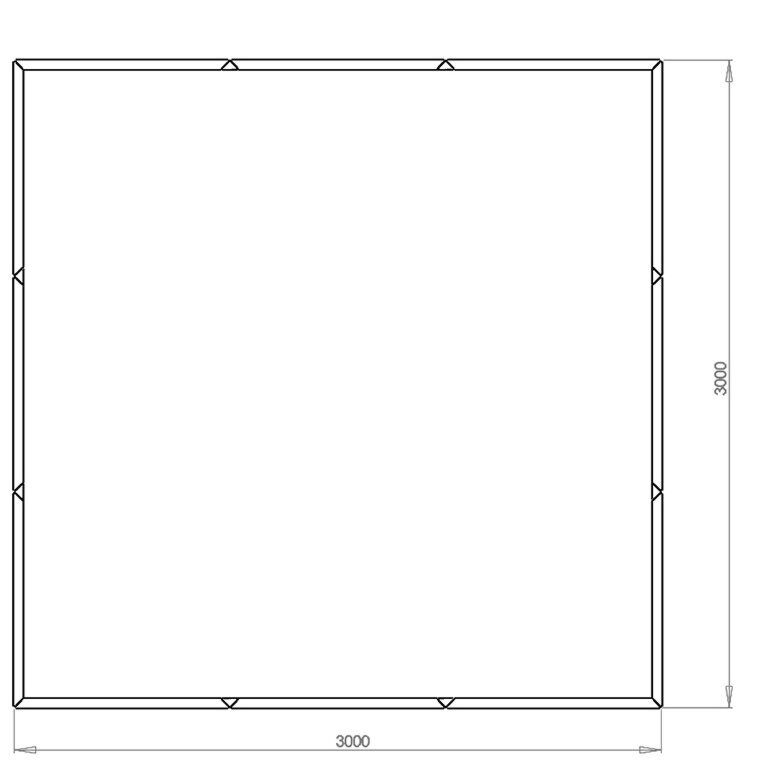 Cortenteräksinen Kukkalaatikko Miami xxl 300 x 300 cm