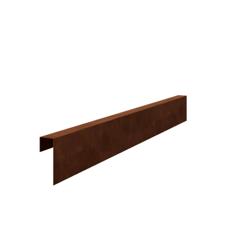 Corten-teräksinen u-profiili 15 x 5 x 5 cm (pituus 240 cm)