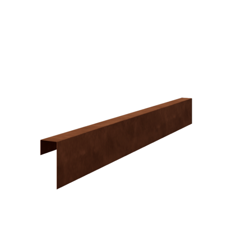 Corten-teräksinen u-profiili - 15 x 6 x 5 cm - 240 cm