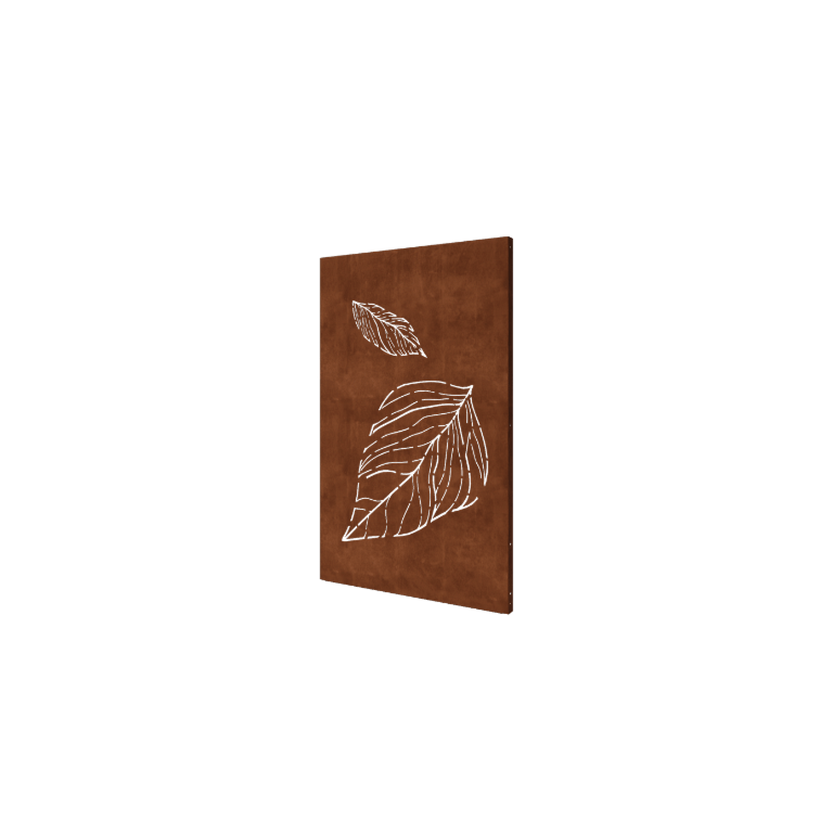 Corten-teräksinen koristepaneeli - Lehdet 2 - 120 x 6 x 190 cm