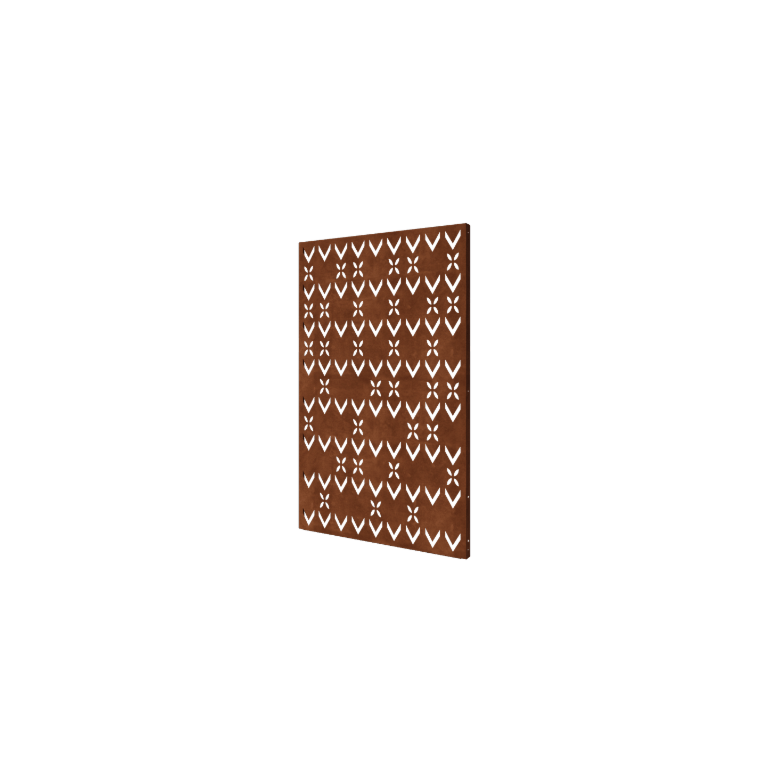Corten-teräksinen paneeli kattokoriste koostumus 3 120 x 6 x 190 cm