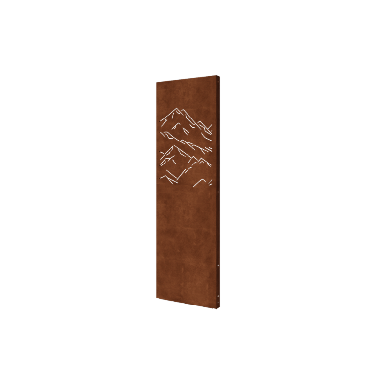 Corten-teräksinen paneeli vuoret koostumus 3 60 x 6 x 190 cm