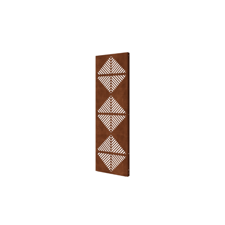 Corten-teräksinen paneeli linjat koostumus 4 60 x 6 x 190 cm