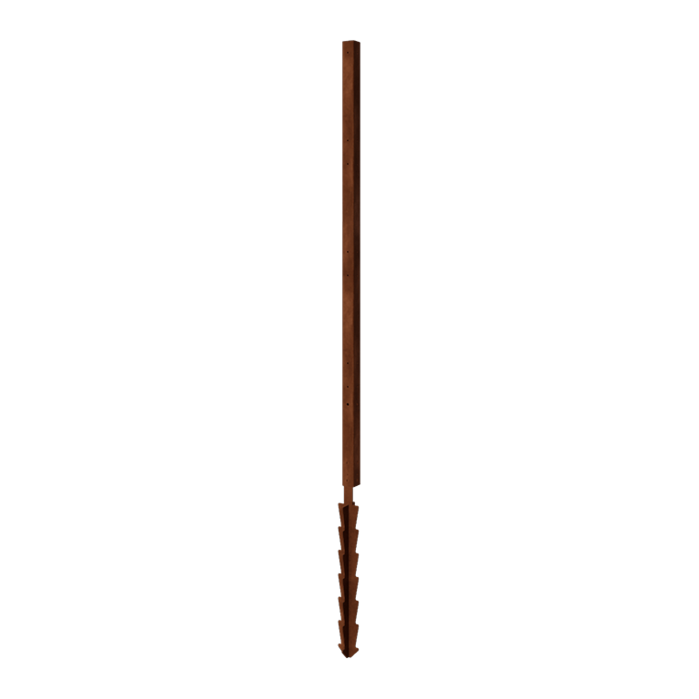 Corten-teräksinen pylväs maatappi kulma 190 x 6 x 6 cm