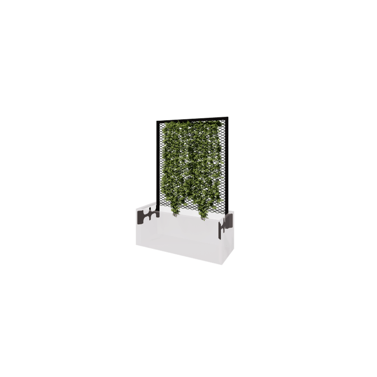 Teräksinen köynnösritilä - 90 x 3 x 117,5 cm - RAL9005 matta (musta) - Istutuslaatikolle 40 cm