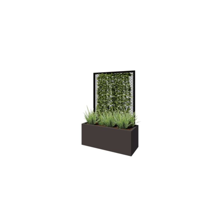 Teräksinen köynnösritilä - 90 x 3 x 117,5 cm - RAL9005 matta (musta) - Istutuslaatikolle 40 cm