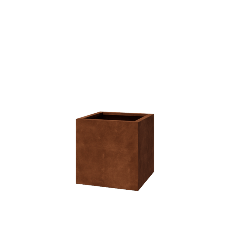 Corten-teräksinen istutuslaatikko - Neliönmuotoiset - 60 x 60 x 60 cm - Hitsattu - Pohjalevyllä