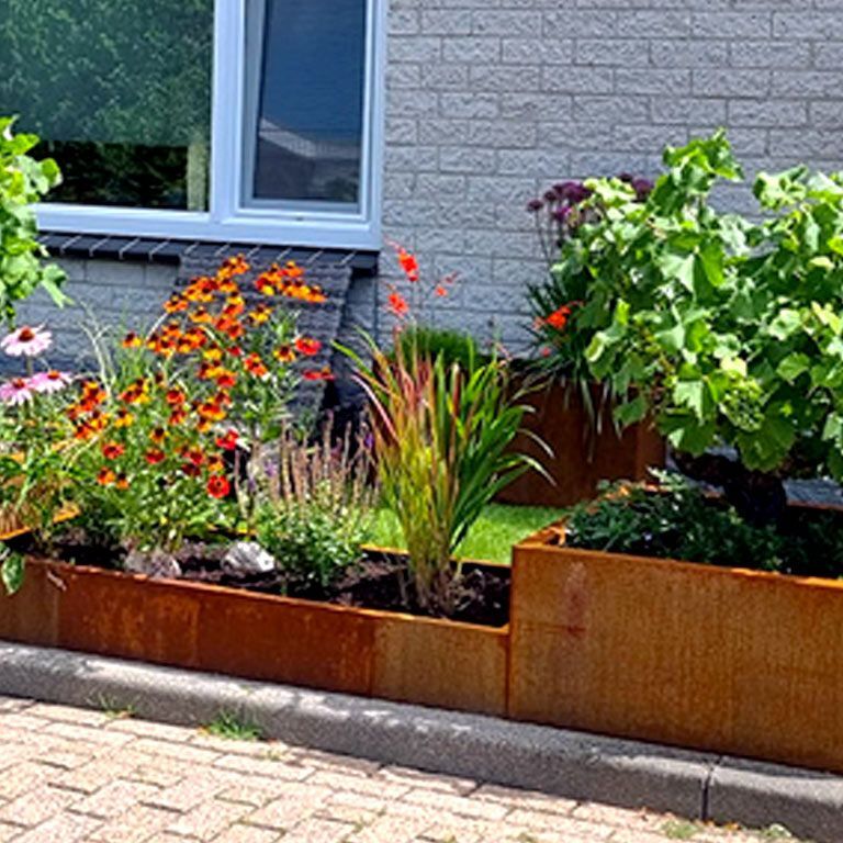 Corten-teräksinen hitsatut istutuslaatikko Montana 80 x 80 x 40 cm