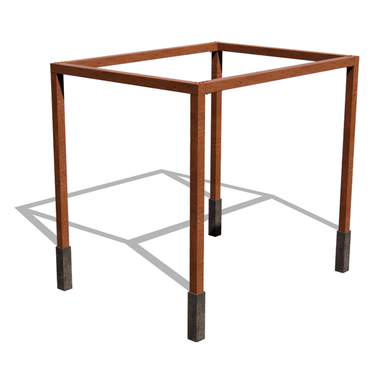 Corten-teräsinen pergola kokoonpano neliö 324 x 250 cm