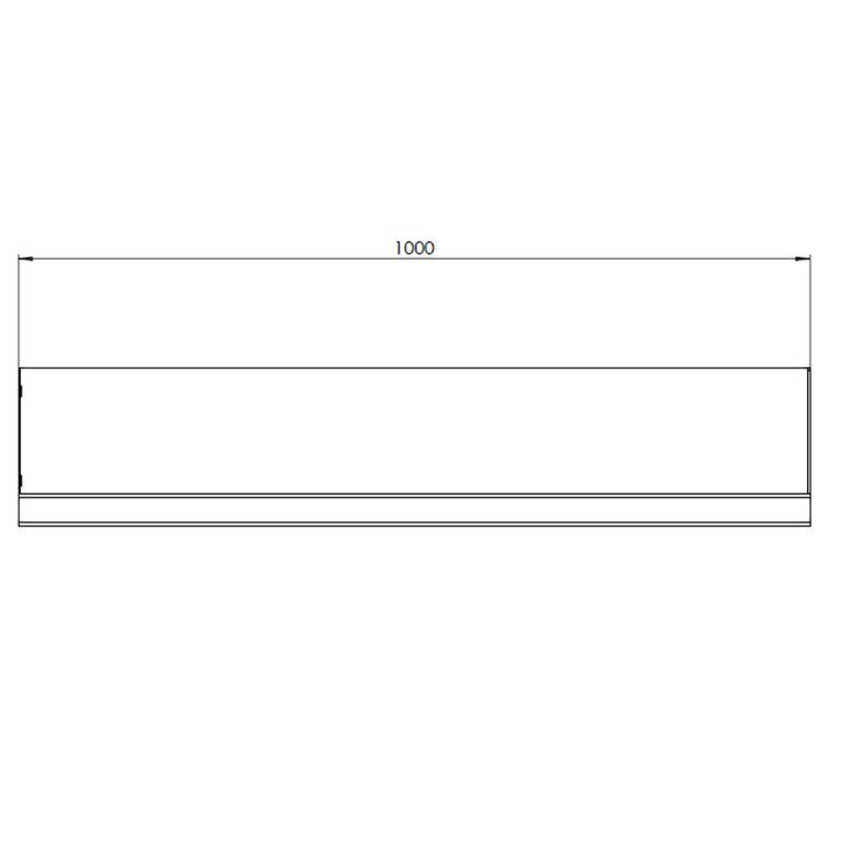 Jauhemaalipinnoitettu teräksinen tukimuuri suora 100 cm (korkeus 40 cm)