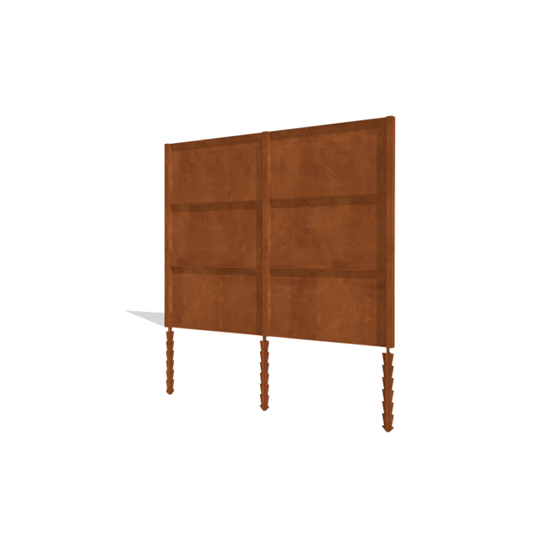 Corten-teräksinen aita H3 - Täydellinen sarja - 258 x 6 x 190 cm