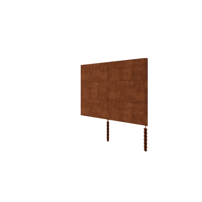 Corten-teräksinen aita H3 - Täydellinen sarja - 252 x 6 x 190 cm