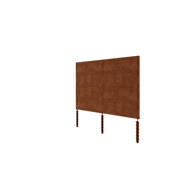 Corten-teräksinen aita H4 - Täydellinen sarja - 258 x 6 x 190 cm
