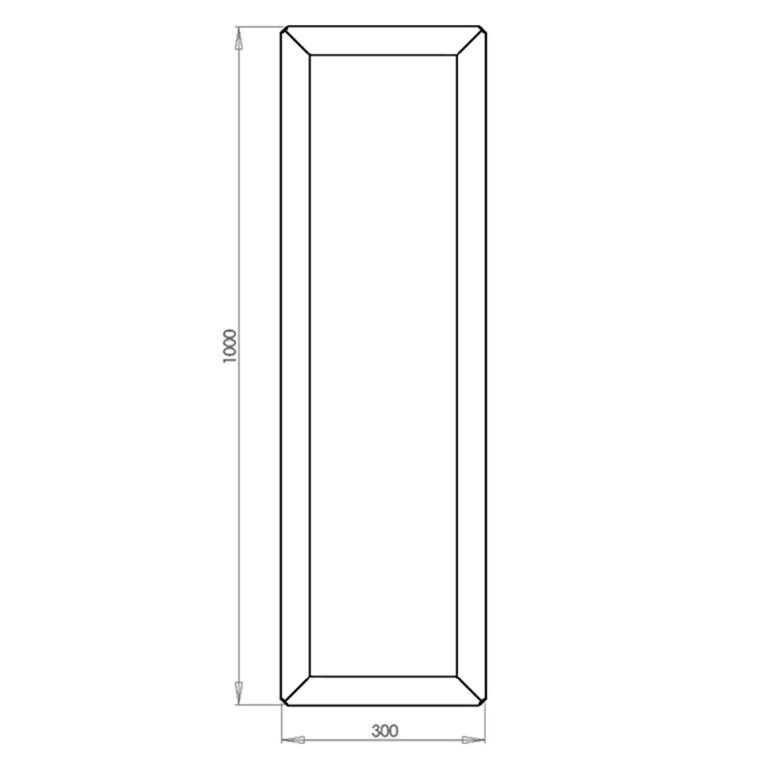 Jauhemaalipinnoitettu teräksinen istutuslaatikko Texas 30 x 100 cm