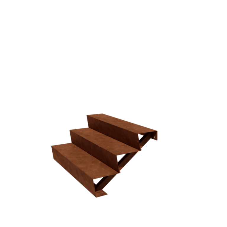 Corten-teräksiset portaataskelma New York 3- (leveys 120 cm)