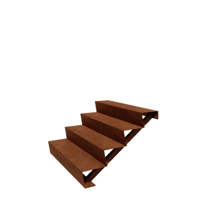 Corten-teräksiset portaataskelma New York 4- (leveys 120 cm)