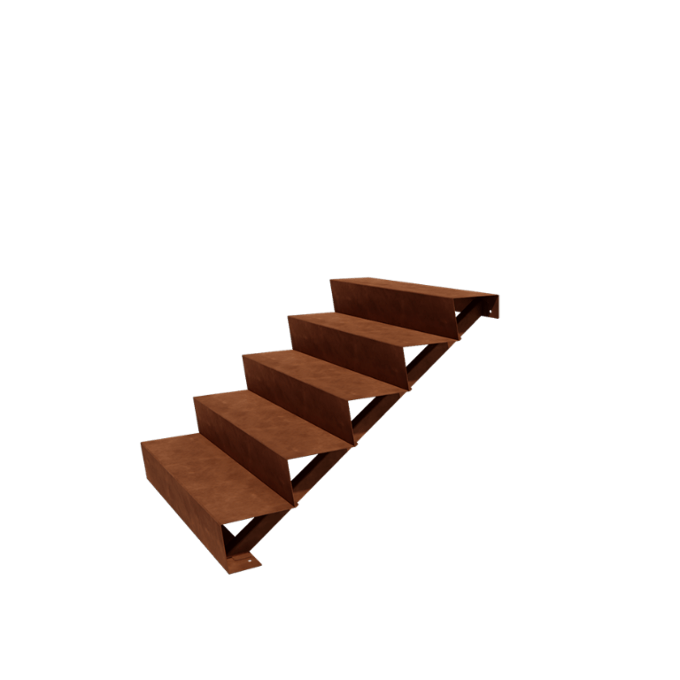 Corten-teräksiset ulkaportaat - 5-askelma - 48 x 100 x 85 cm