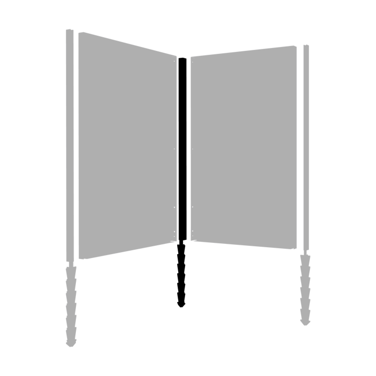 Jauhemaalipinnoitettu teräksinen pylväs maatappi kulma 190 x 6 x 6 cm