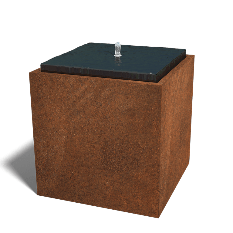 Corten-teräksinen vesiornamentti 80 x 80 x 80 cm