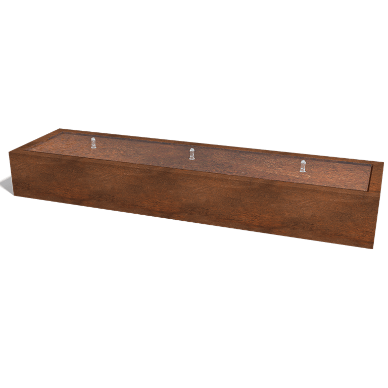 Corten-teräksinen suihkulahde 300 x 80 x 40 cm
