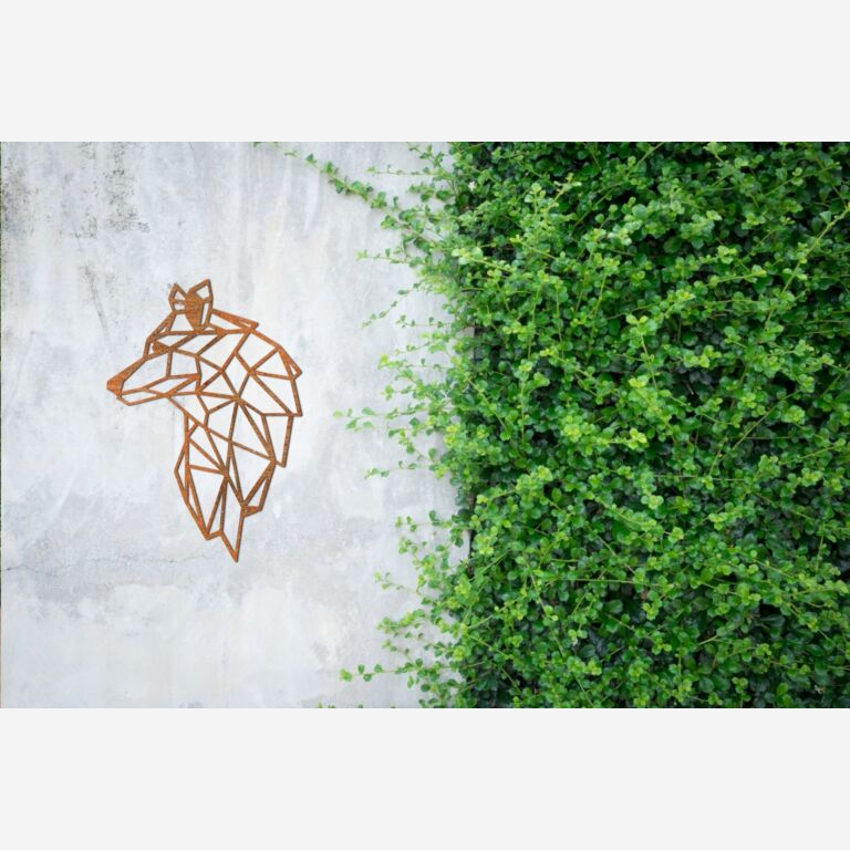 Corten-terästä seinäkoristeet Susi 2.0