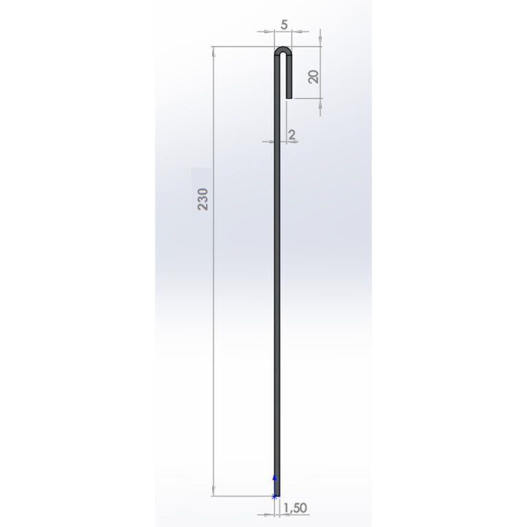 Corten-teräksinen puutarha reunus litteä 23 cm (pituus 150 cm)