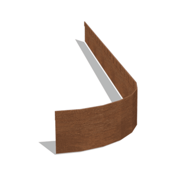 Corten-teräksinen puutarha reunus litteä FLEX 13 cm (pituus 150 cm)