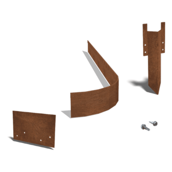 Corten-teräksinen puutarha reunus litteä FLEX 13 cm täydellinen sarja 15 metriä kohti