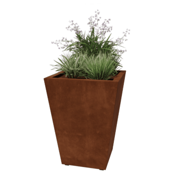 Corten-teräksinen hitsatut istutuslaatikko Kartio 60 x 60 x 80 cm