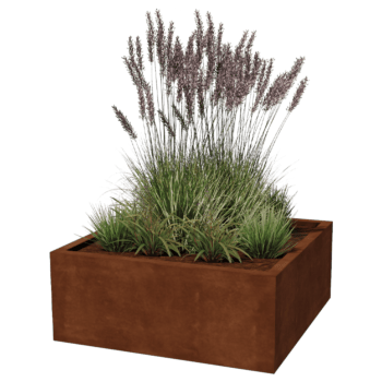 Corten-teräksinen hitsatut istutuslaatikko Montana 100 x 100 x 40 cm