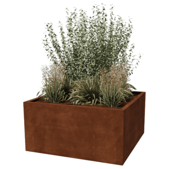 Corten-teräksinen hitsatut istutuslaatikko Montana 120 x 120 x 60 cm