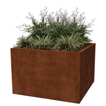 Corten-teräksinen hitsatut istutuslaatikko Montana 120 x 120 x 80 cm