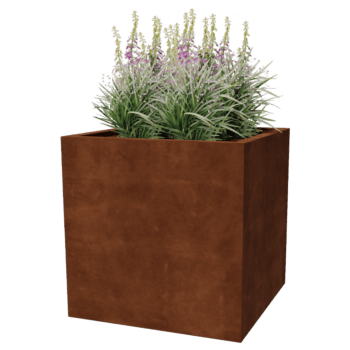 Corten-teräksinen hitsatut istutuslaatikko Montana 80 x 80 x 80 cm