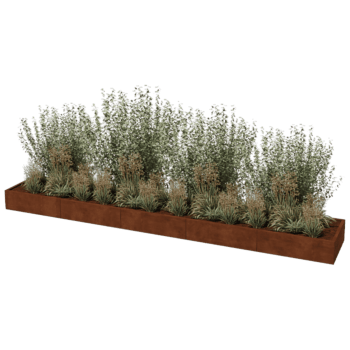 Cortenteräksinen Kukkalaatikko Texas xxl 500 x 80 cm