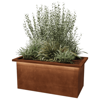 Corten-teräksinen hitsatut istutuslaatikko Alabama LEDillä 100 x 50 x 50 cm 100 x 50 x 50 cm