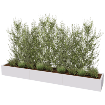 Jauhemaalipinnoitettu teräksinen istutuslaatikko Texas xxl 300 x 50 cm