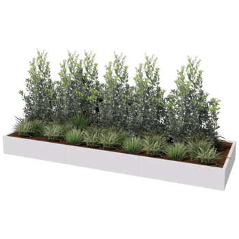 Jauhemaalipinnoitettu teräksinen istutuslaatikko Texas xxl 360 x 120 cm