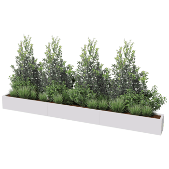 Jauhemaalipinnoitettu teräksinen istutuslaatikko Texas xxl 360 x 30 cm
