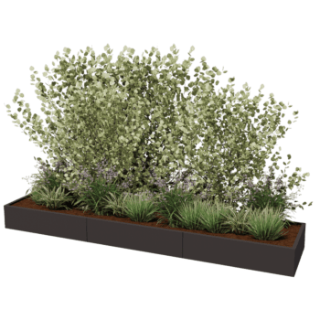 Jauhemaalipinnoitettu teräksinen istutuslaatikko Texas xxl 360 x 80 cm