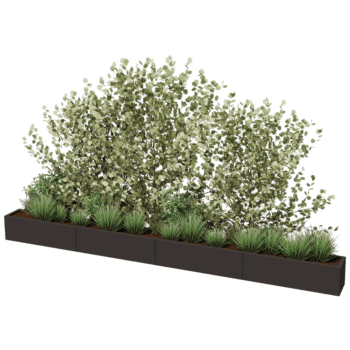 Jauhemaalipinnoitettu teräksinen istutuslaatikko Texas xxl 400 x 30 cm