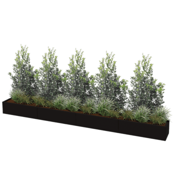 Jauhemaalipinnoitettu teräksinen istutuslaatikko Texas xxl 400 x 40 cm